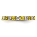 14k 3/4 carat Lab Grown Diamond VS/SI+ G+ and Lab Created Yellow Sapphire Size 6 Eternity Band - Image 3