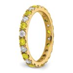 14k 3/4 carat Lab Grown Diamond VS/SI+ G+ and Lab Created Yellow Sapphire Size 6.5 Eternity Band - Image 5