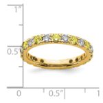 14k 3/4 carat Lab Grown Diamond VS/SI+ G+ and Lab Created Yellow Sapphire Size 7 Eternity Band - Image 6