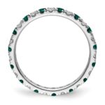 14k White Gold 1/2 carat Lab Grown Diamond VS/SI+ G+ and Lab Created Alexandrite Size 7 Eternity Band - Image 2