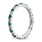 14k White Gold 1/2 carat Lab Grown Diamond VS/SI+ G+ and Lab Created Alexandrite Size 5.5 Eternity Band - Image 4