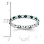 14k White Gold 1/2 carat Lab Grown Diamond VS/SI+ G+ and Lab Created Alexandrite Size 7.5 Eternity Band - Image 5