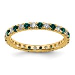 14k 1/2 carat Lab Grown Diamond VS/SI+ G+ and Lab Created Alexandrite Size 6.5 Eternity Band