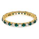 14k 1/2 carat Lab Grown Diamond VS/SI+ G+ and Lab Created Alexandrite Size 8 Eternity Band - Image 3