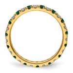 14k 1/2 carat Lab Grown Diamond VS/SI+ G+ and Lab Created Emerald Size 9 Eternity Band - Image 2
