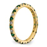14k 1/2 carat Lab Grown Diamond VS/SI+ G+ and Lab Created Emerald Size 9 Eternity Band - Image 4