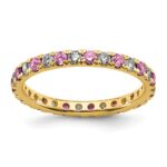 14k 1/2 carat Lab Grown Diamond VS/SI+ G+ and Lab Created Pink Sapphire Size 8 Eternity Band