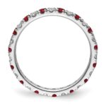 14k White Gold 1/2 carat Lab Grown Diamond VS/SI+ G+ and Lab Created Ruby Size 9 Eternity Band - Image 2