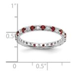 14k White Gold 3/8 carat Lab Grown Diamond VS/SI+ G+ and Lab Created Ruby Size 5 Eternity Band - Image 6