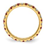 14k 1/2 carat Lab Grown Diamond VS/SI+ G+ and Lab Created Ruby Size 8 Eternity Band - Image 2