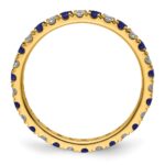 14k 1/2 carat Lab Grown Diamond VS/SI+ G+ and Lab Created Blue Sapphire Size 5.5 Eternity Band - Image 2