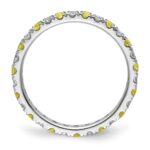 14k White Gold 1/2 carat Lab Grown Diamond VS/SI+ G+ and Lab Created Yellow Sapphire Size 6.5 Eternity Band - Image 2