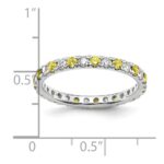 14k White Gold 3/8 carat Lab Grown Diamond VS/SI+ G+ and Lab Created Yellow Sapphire Size 4 Eternity Band - Image 5