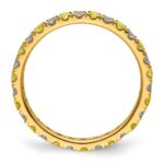 14k 1/2 carat Lab Grown Diamond VS/SI+ G+ and Lab Created Yellow Sapphire Size 7 Eternity Band - Image 2