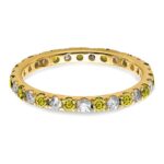 14k 1/2 carat Lab Grown Diamond VS/SI+ G+ and Lab Created Yellow Sapphire Size 5.5 Eternity Band - Image 3