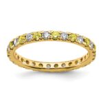 14k 1/2 carat Lab Grown Diamond VS/SI+ G+ and Lab Created Yellow Sapphire Size 6 Eternity Band