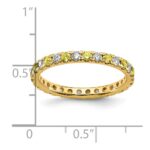 14k 1/2 carat Lab Grown Diamond VS/SI+ G+ and Lab Created Yellow Sapphire Size 9 Eternity Band - Image 5