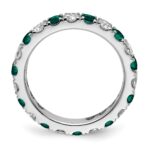 14k White Gold 1 1/5 carat Lab Grown Diamond VS/SI+ G+ and Lab Created Alexandrite Size 8.5 Eternity Band - Image 2