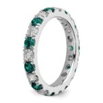 14k White Gold 1 1/5 carat Lab Grown Diamond VS/SI+ G+ and Lab Created Alexandrite Size 8.5 Eternity Band - Image 5