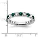 14k White Gold 1 1/5 carat Lab Grown Diamond VS/SI+ G+ and Lab Created Alexandrite Size 7 Eternity Band - Image 6