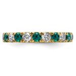 14k 1 1/5 carat Lab Grown Diamond VS/SI+ G+ and Lab Created Alexandrite Size 7.5 Eternity Band - Image 3