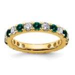 14k 1 carat Lab Grown Diamond VS/SI+ G+ and Lab Created Alexandrite Size 5 Eternity Band