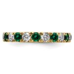 14k 1 1/5 carat Lab Grown Diamond VS/SI+ G+ and Lab Created Emerald Size 7 Eternity Band - Image 3