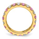 14k 1 1/5 carat Lab Grown Diamond VS/SI+ G+ and Lab Created Pink Sapphire Size 7.5 Eternity Band - Image 2