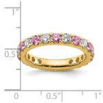 14k 1 1/5 carat Lab Grown Diamond VS/SI+ G+ and Lab Created Pink Sapphire Size 7.5 Eternity Band - Image 6