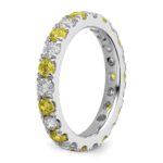14k White Gold 1 1/5 carat Lab Grown Diamond VS/SI+ G+ and Lab Created Ruby Size 7 Eternity Band - Image 5