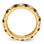 14k 1 1/5 carat Lab Grown Diamond VS/SI+ G+ and Lab Created Ruby Size 8.5 Eternity Band - Image 2