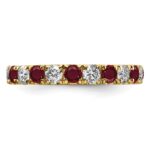 14k 1 1/5 carat Lab Grown Diamond VS/SI+ G+ and Lab Created Ruby Size 8 Eternity Band - Image 3