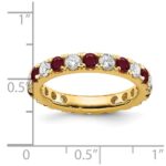 14k 1 1/5 carat Lab Grown Diamond VS/SI+ G+ and Lab Created Ruby Size 7 Eternity Band - Image 6