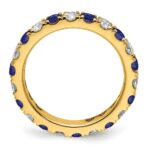14k 1 1/5 carat Lab Grown Diamond VS/SI+ G+ and Lab Created Blue Sapphire Size 7 Eternity Band - Image 2