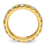 14k 1 carat Lab Grown Diamond VS/SI+ G+ and Lab Created Yellow Sapphire Size 6 Eternity Band - Image 2