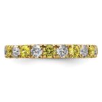14k 1 carat Lab Grown Diamond VS/SI+ G+ and Lab Created Yellow Sapphire Size 6 Eternity Band - Image 3
