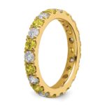 14k 1 carat Lab Grown Diamond VS/SI+ G+ and Lab Created Yellow Sapphire Size 6 Eternity Band - Image 5