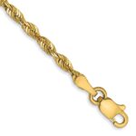 14K 2.5mm Ultra Diamond-cut Rope with Lobster Clasp Anklet