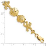 14k Polished Seashell Theme 7.25 inch Bracelet - Image 3