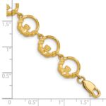 14K Diamond-cut Claddagh Circle Link 7 inch Bracelet - Image 4