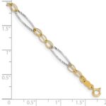 14k Two-tone Polished Oval Design 7.25 inch Bracelet - Image 3