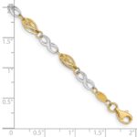 14K Two-Tone Polished Infinity Symbol and Fancy Link 7.5 inch Bracelet - Image 4