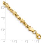 14k Polished Diamond-cut X-and-Heart 7 inch Bracelet - Image 3