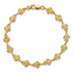 14K Polished and Textured Turtle 7 inch Bracelet - Image 4