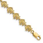 14k Polished Frog 7.25 inch Bracelet