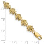 14k Polished Frog 7.25 inch Bracelet - Image 3