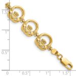 14K Claddagh Circle Link 7.25 inch Bracelet - Image 3