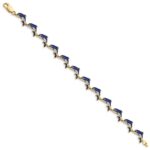 14k Blue Enameled Dolphin 7.25 inch Bracelet - Image 2
