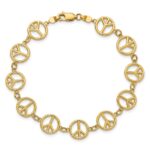 14k Polished Peace Sign 7.5 inch Bracelet - Image 4