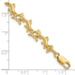 14k Polished Dolphins 7.25 inch Bracelet - Image 3